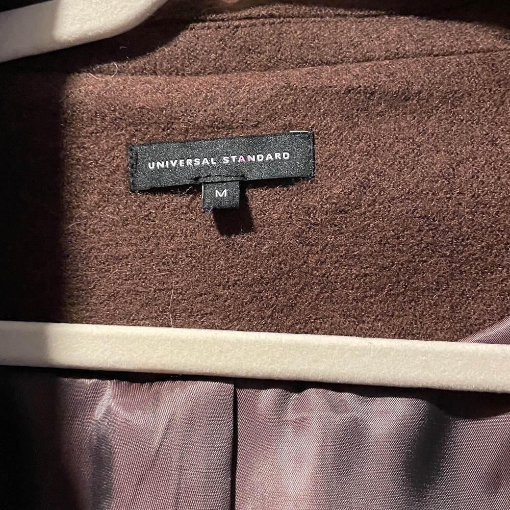 Universal Standard Brown Wool Double Breasted Pea… - image 6